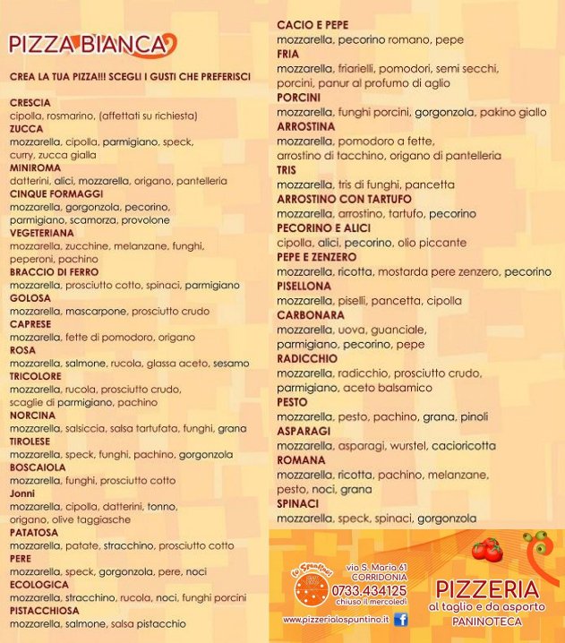 Pizza da asporto Corridonia, MC Pizzeria Lo Spuntino