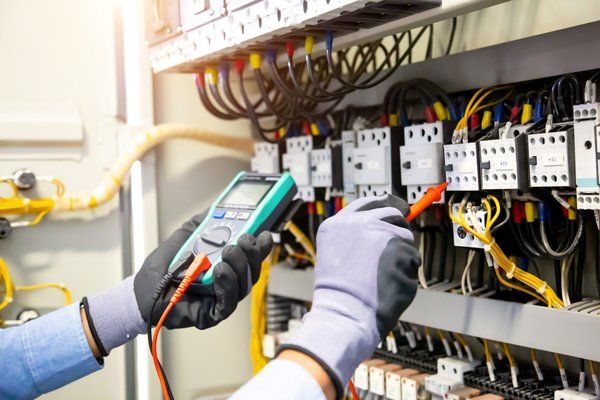 Electrical Engineer Checking Switchgear Components — Jacksonville, FL — Industrial Electric Testing, Inc. Electrical Engineer Checking Switchgear Components — Jacksonville, FL — Industrial Electric Testing, Inc.