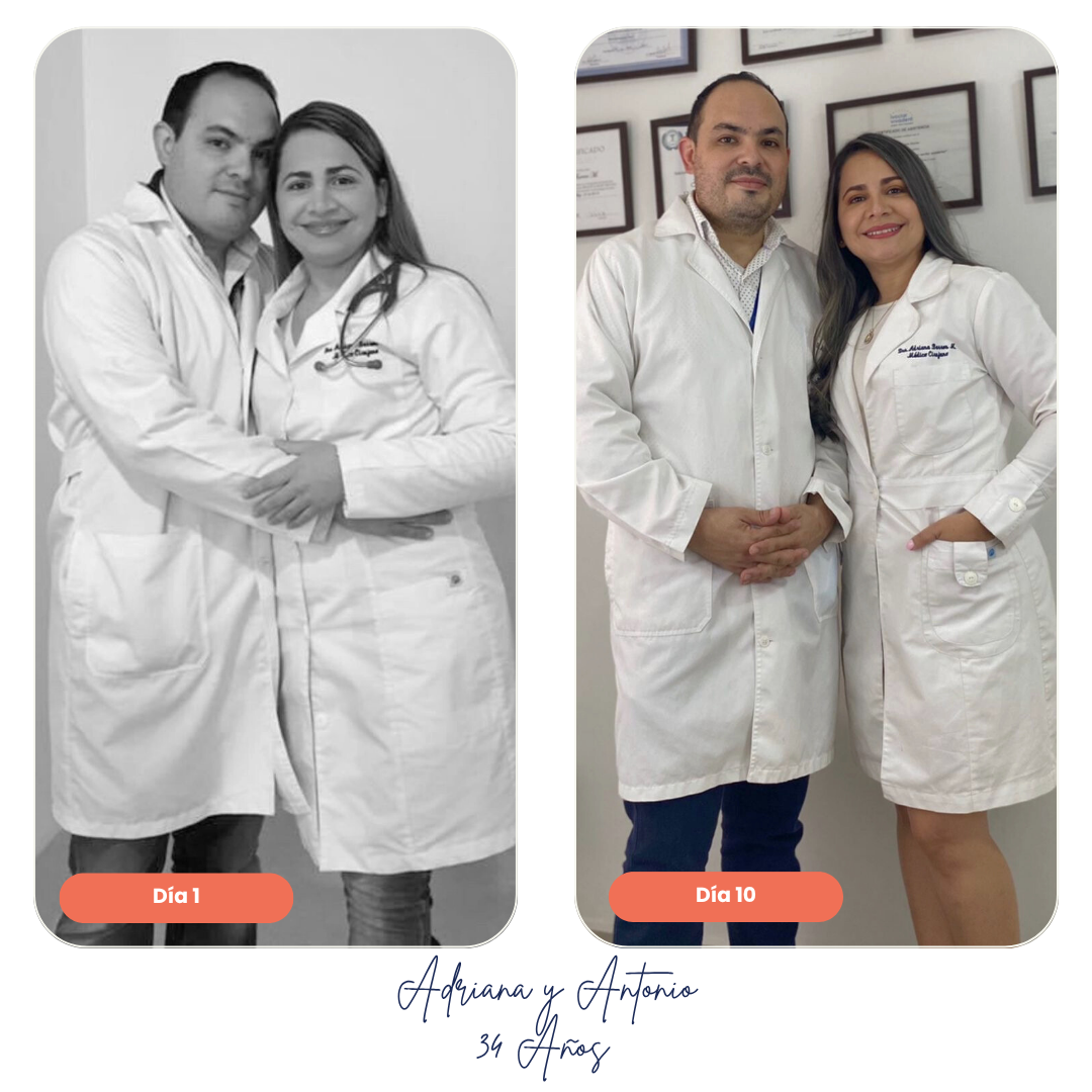 Pareja mostrando sus resultados físicos tras seguir juntos el tratamiento Ken Diet System