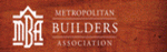 Logo for the Metropolitan Builders Association featuring white lettering on a textured, wood-grain background.