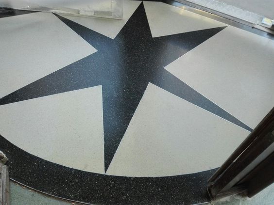 Estrella de terrazo en trabajo de rehabilitación de Terraconti