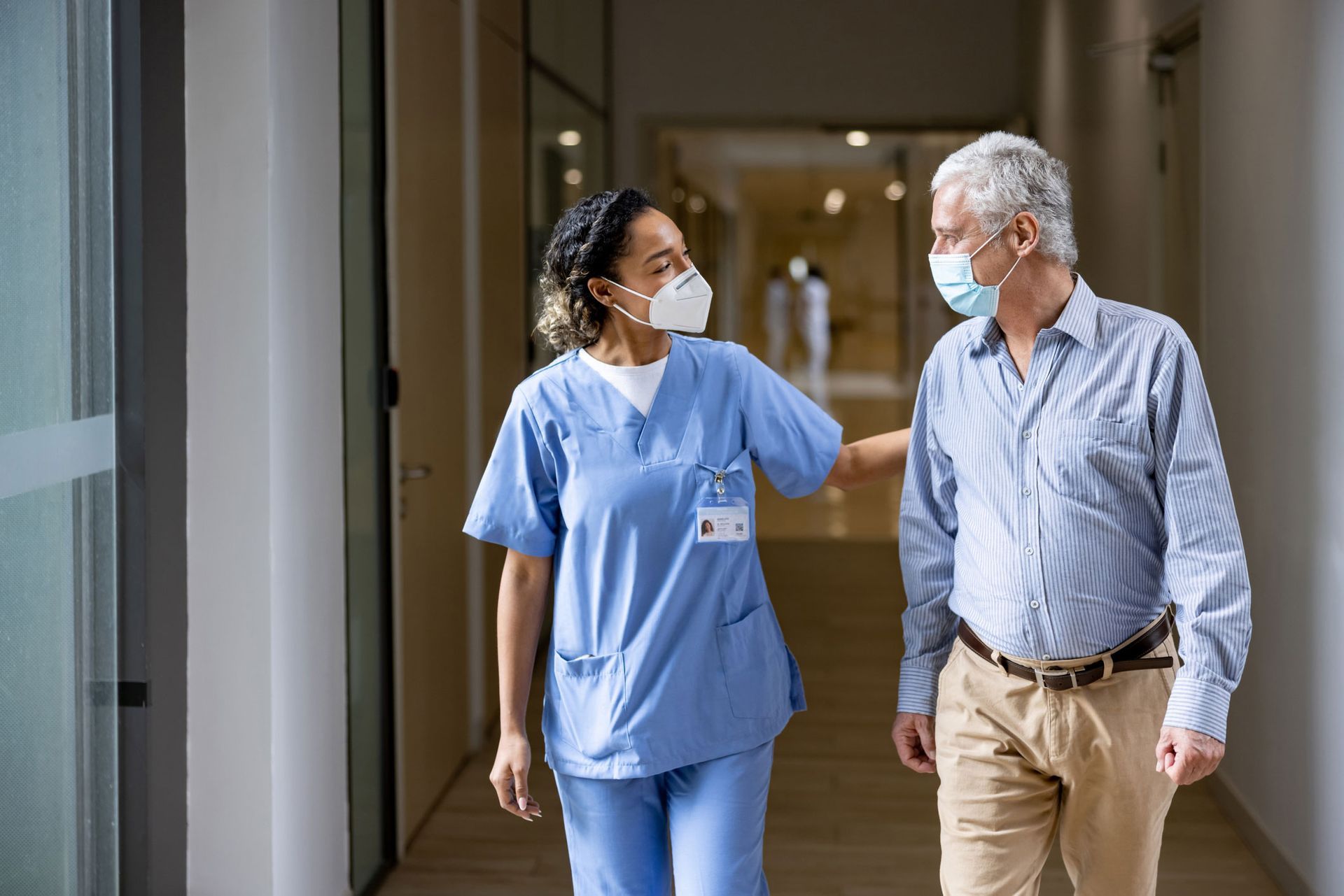 Nurse And Old Woman With Facemask — Baltimore & Washington DC — The Law Offices Of Cardaro & Peek, LLC