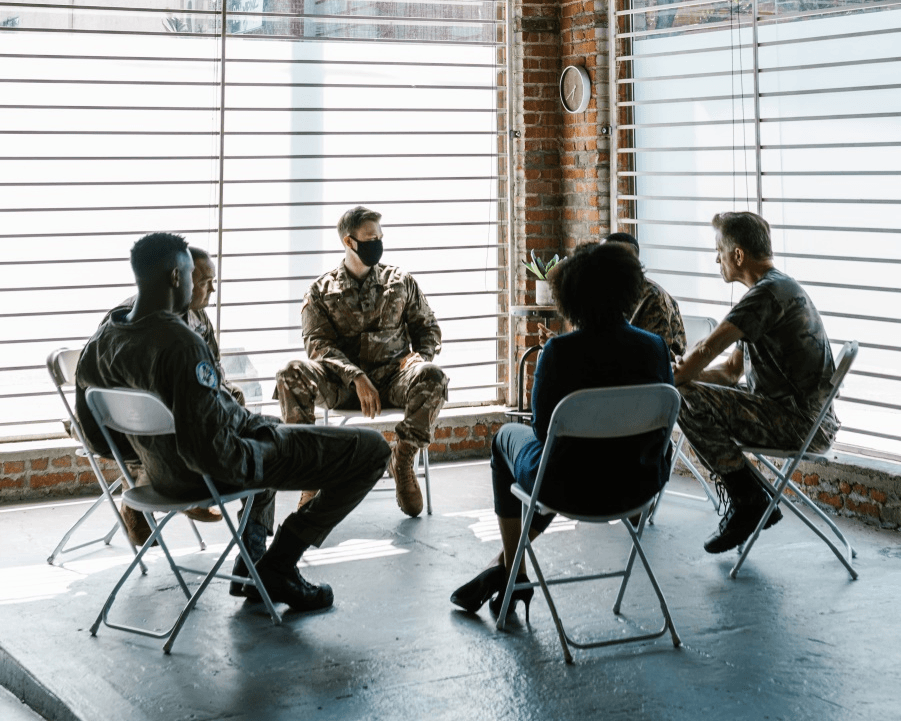 people with PTSD in group therapy
