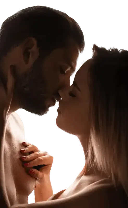 A photo of intimacy between a man and a woman.