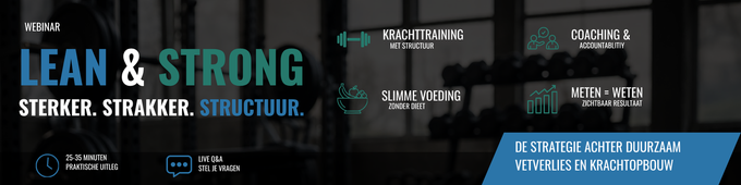 Promotiebanner voor een sportschool met de tekst 