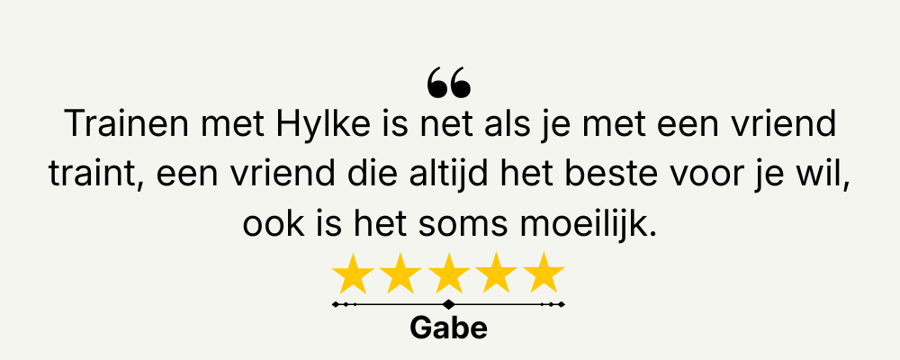 Nederlands citaat met vijf gele sterren en de naam Gabo eronder.