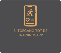Oranje smartphone-icoon op een donkergrijze achtergrond met de tekst 