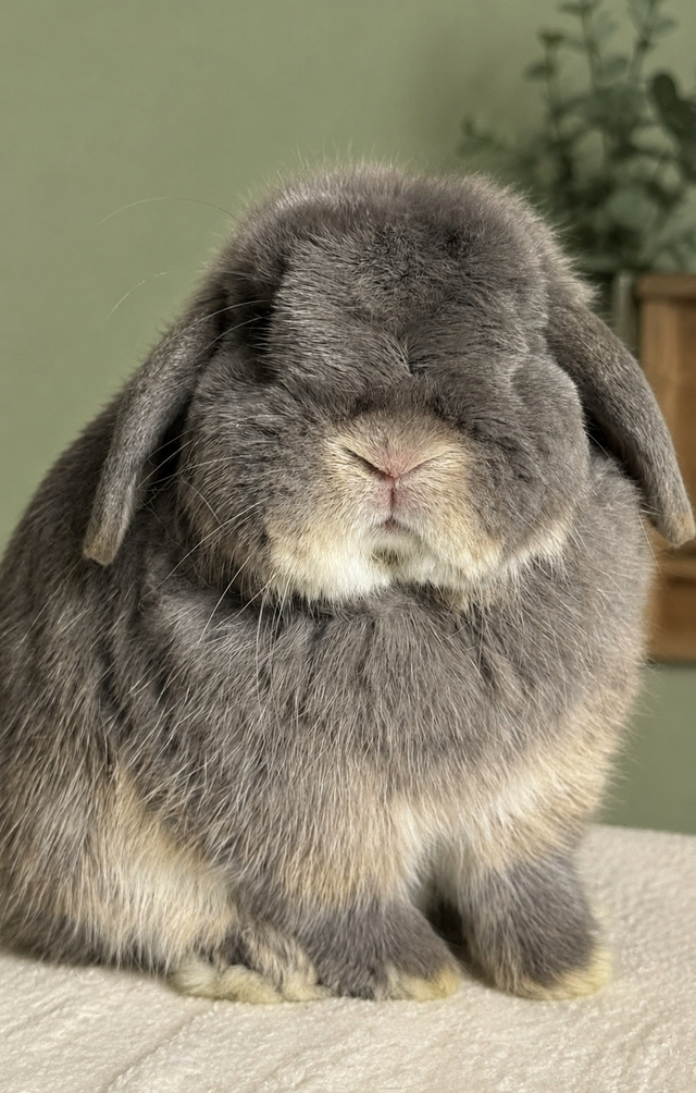 Lilac Otter Purebred Holland Lop Rabbit
