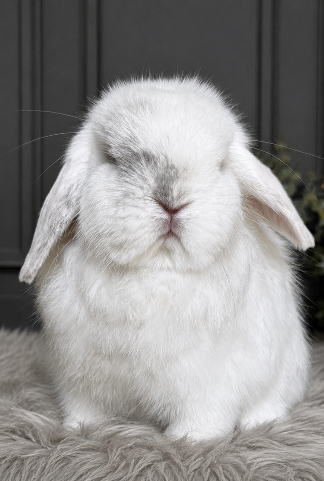 Black Magpie Purebred Holland Lop Bunny