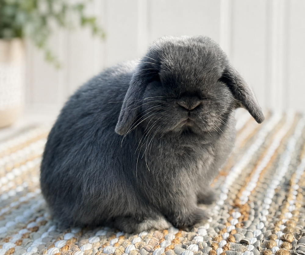 Blue Purebred Holland Lop Bunny