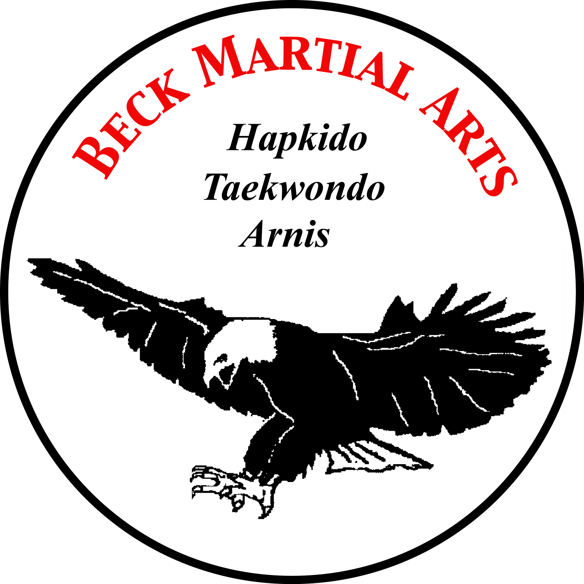 A black and white logo for beck martial arts