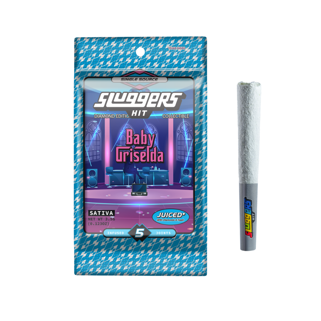 Sluggers Hit Baby Griselda Sativa diamond infused pre-rolls 5-pack 