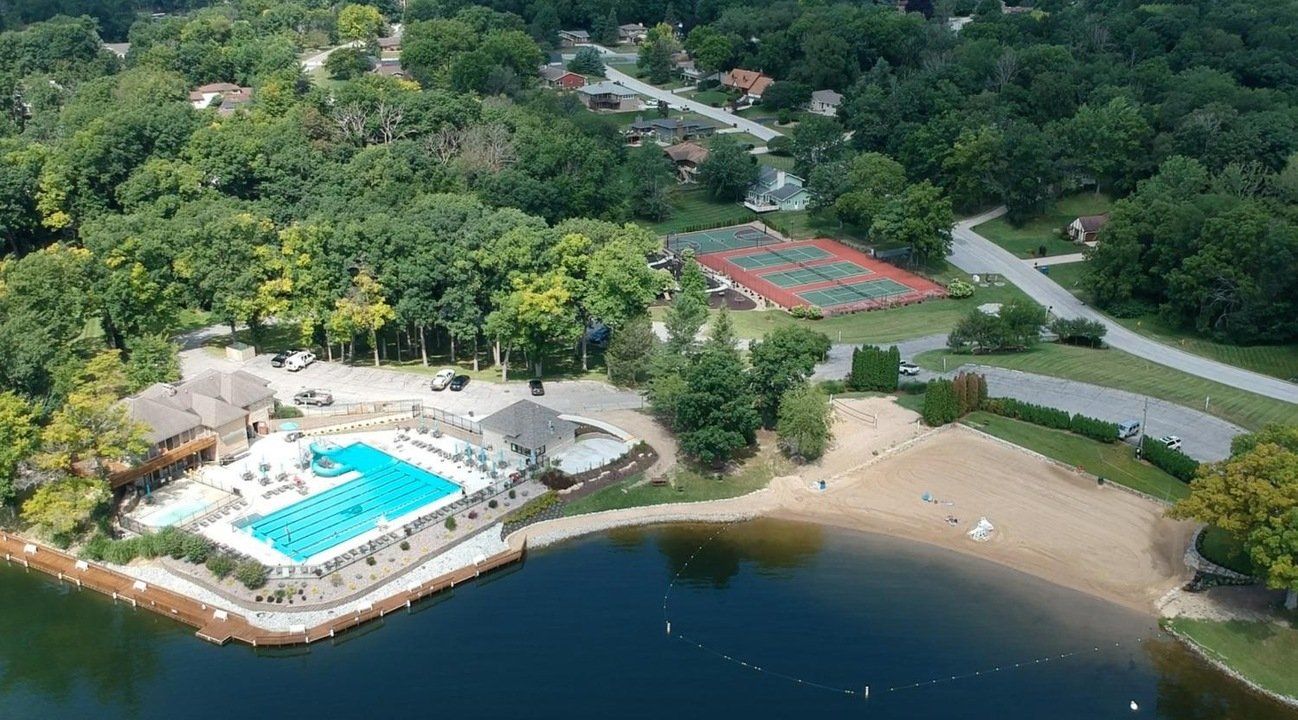 birds eye view of lake