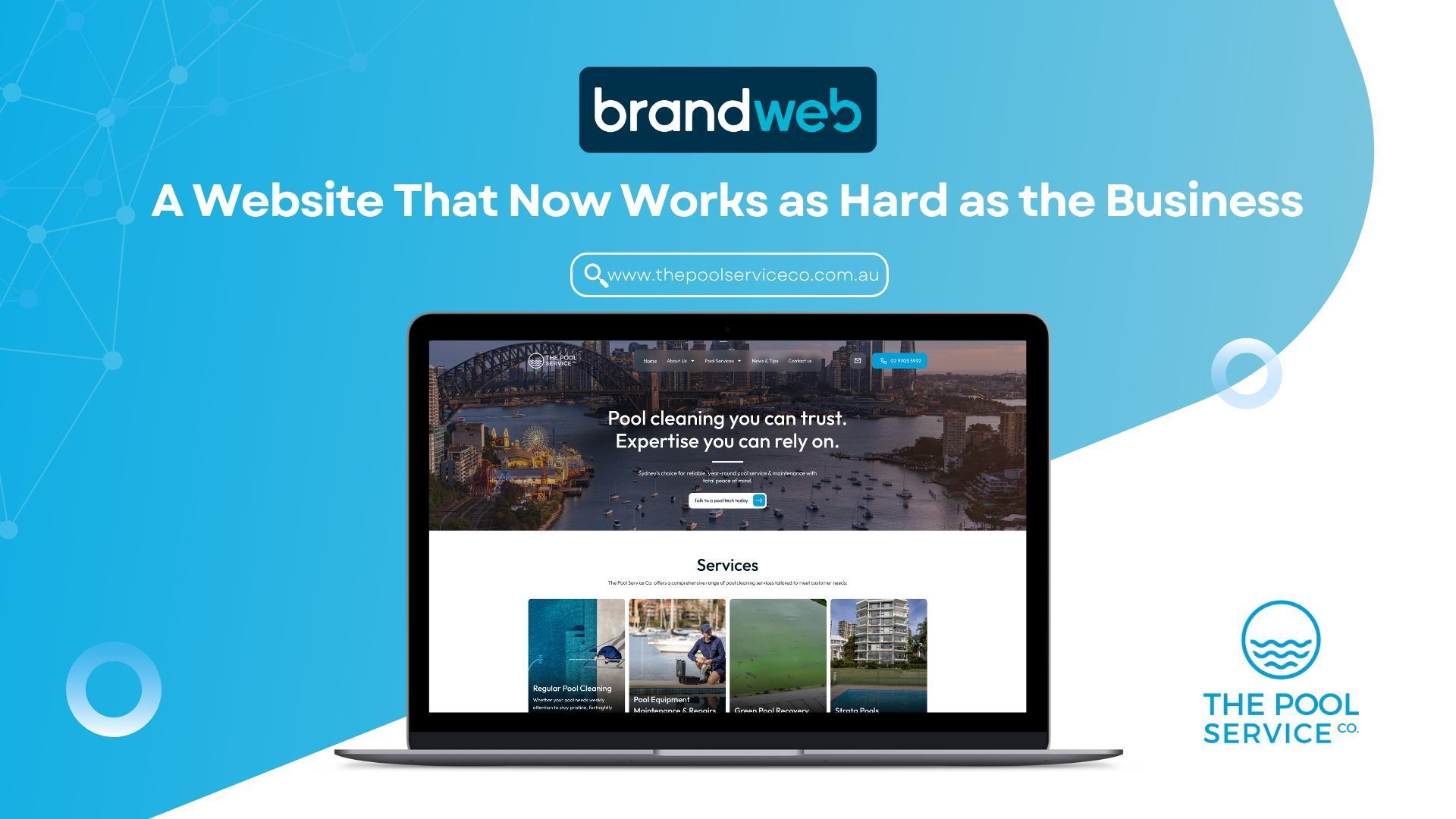 BrandWeb ad: Laptop displaying a website,