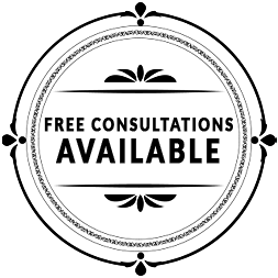 Circular emblem, black and white, stating 