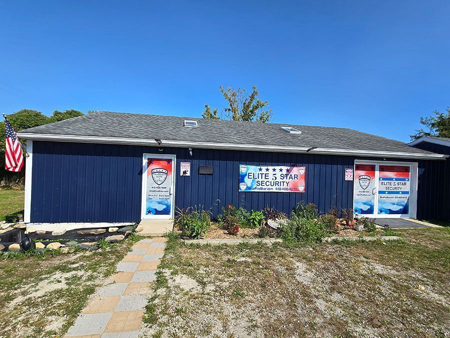 Blue building with 