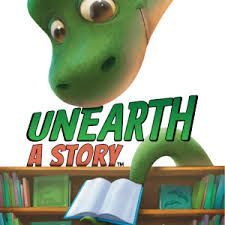 Toys including dinosaurs and My Little Ponies surround an elf in a library setting.