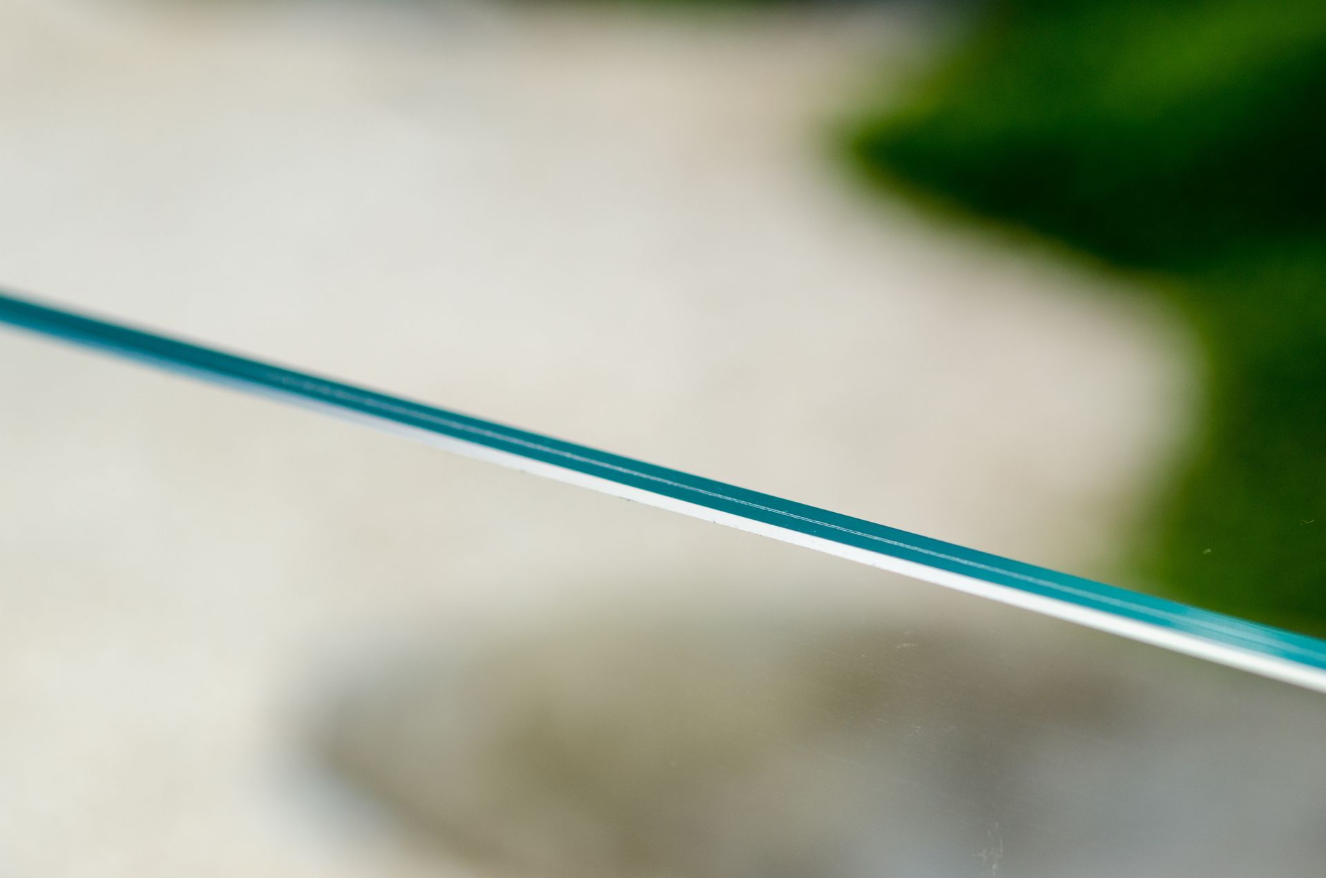 A close-up of a double shockproof glass for protection.