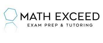 Logo for Math Exceed tutoring company with icon of a hexagon