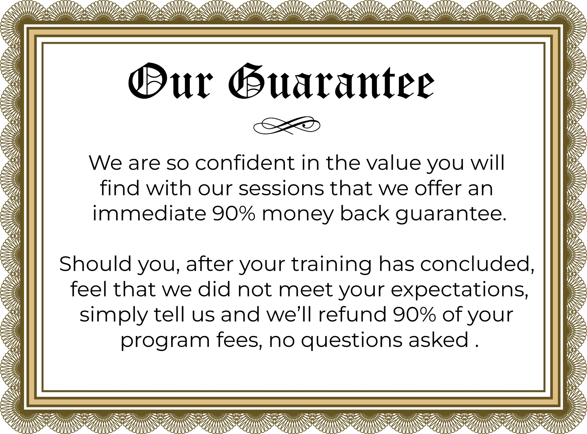 Training Guarantee Certificate