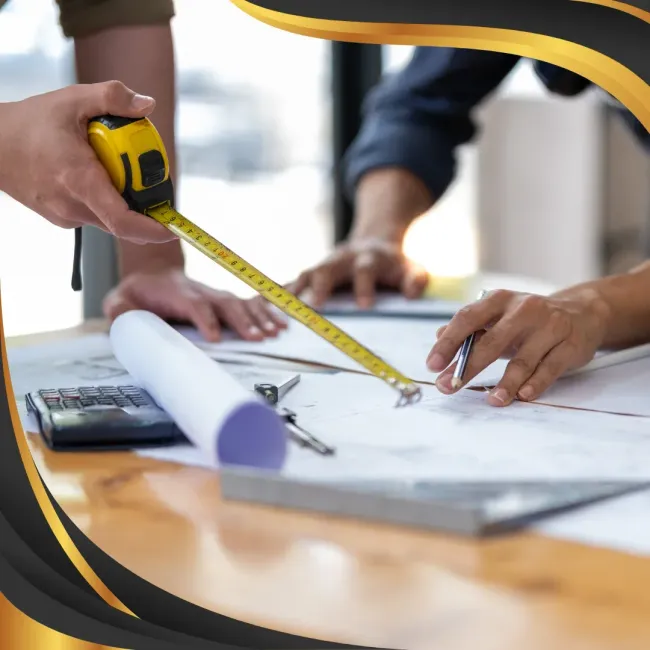 A person is measuring a piece of paper with a tape measure