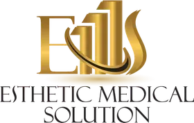 A gold and black logo for esthetic medical solution