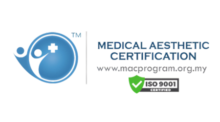 The logo for medical aesthetic certification is iso 9001 certified