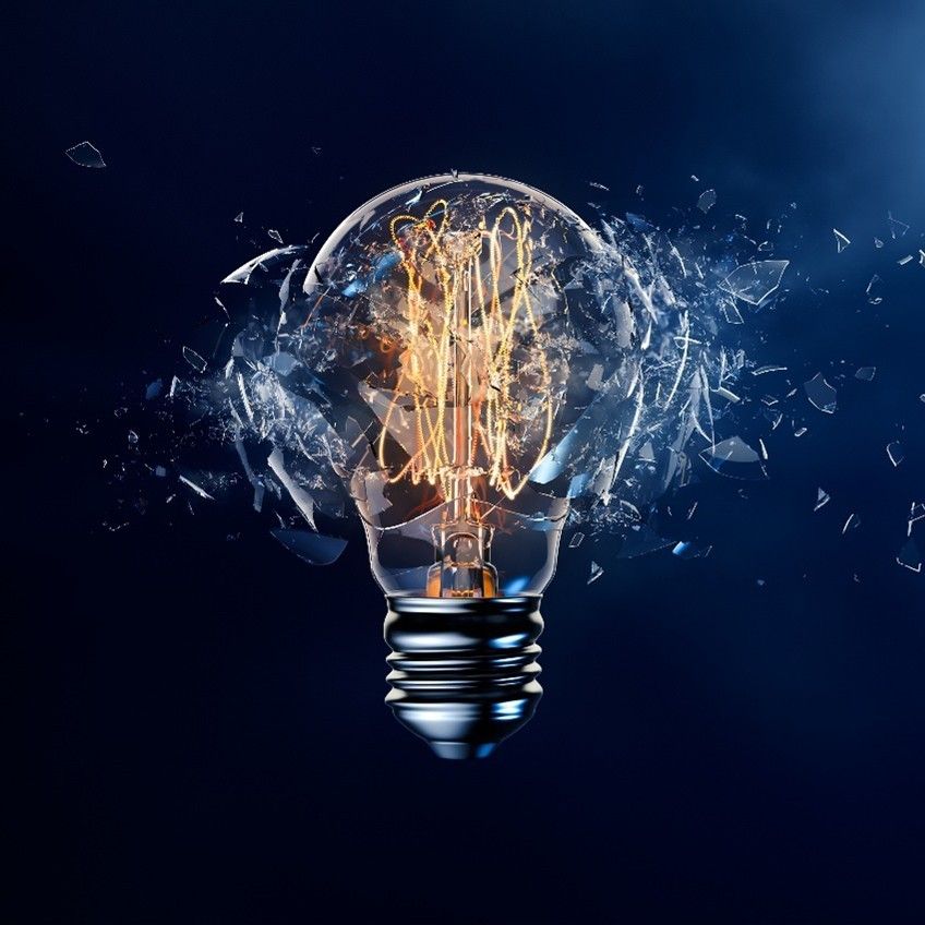 lightbulb bursting