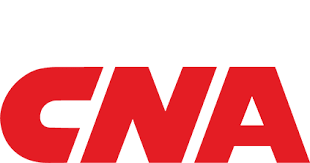 A red cna logo on a white background