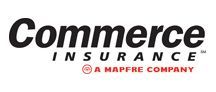 The logo for commerce insurance is a mapfre company.