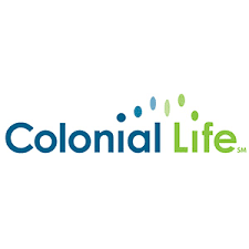The logo for colonial life is blue and green on a white background.