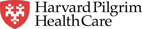 The harvard pilgrim healthcare logo has a red shield on it.