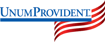 A logo for unum provident with an american flag