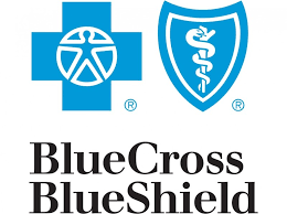 A blue cross and blue shield logo on a white background