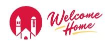 Logo of a church inside a red circle with 