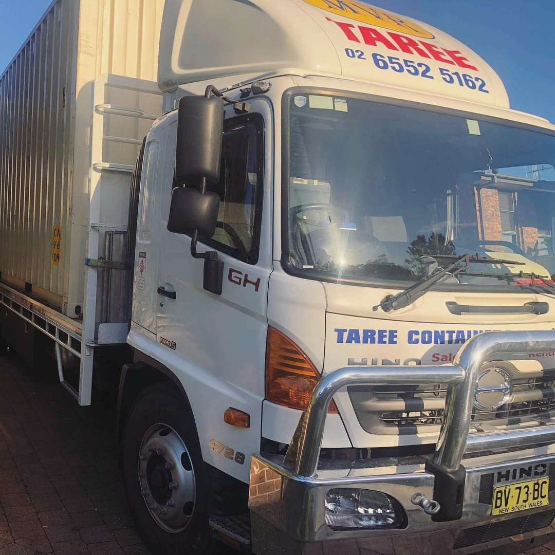 A White Truck With The Word Table On The Top — Taree Containers in Taree, NSW