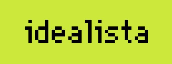 Idealista è scritto in nero su sfondo giallo