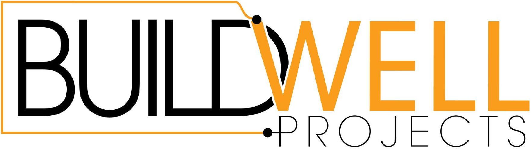 The logo for buildwell projects is black and orange.