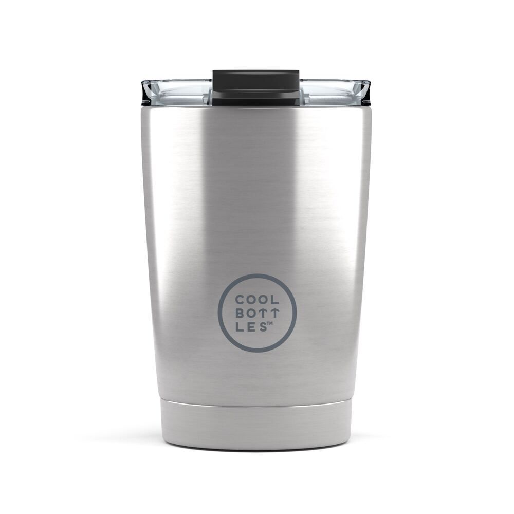 Copo térmico cinza metálico da Cool Bottles