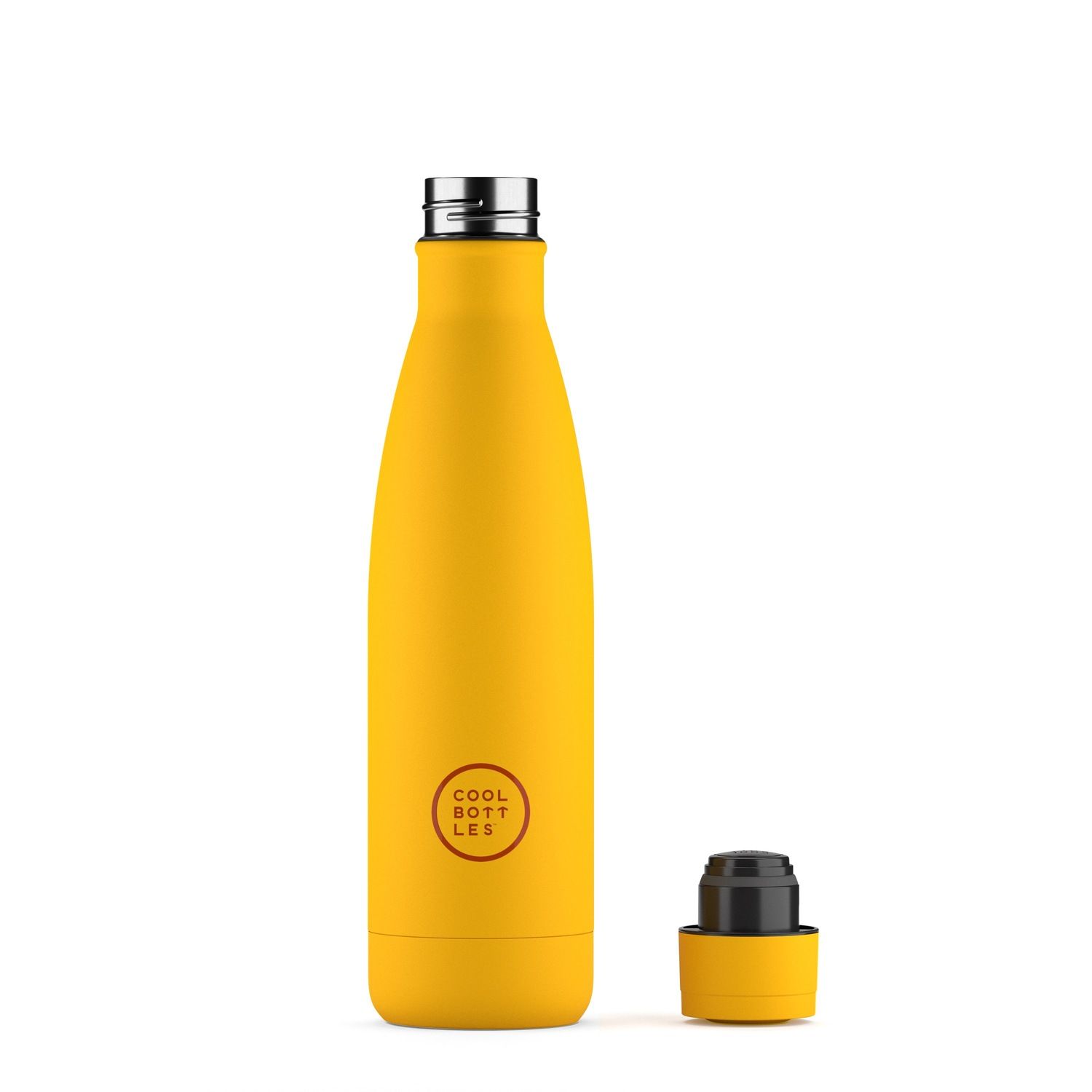 Garrafa térmica amarela da Cool Bottles sem tampa