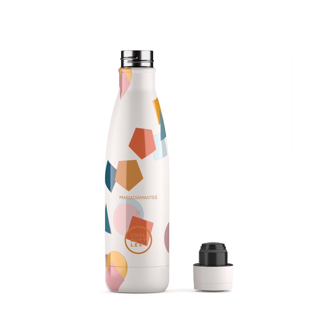 Garrafa térmica com formas geométricas da Cool Bottles sem tampa