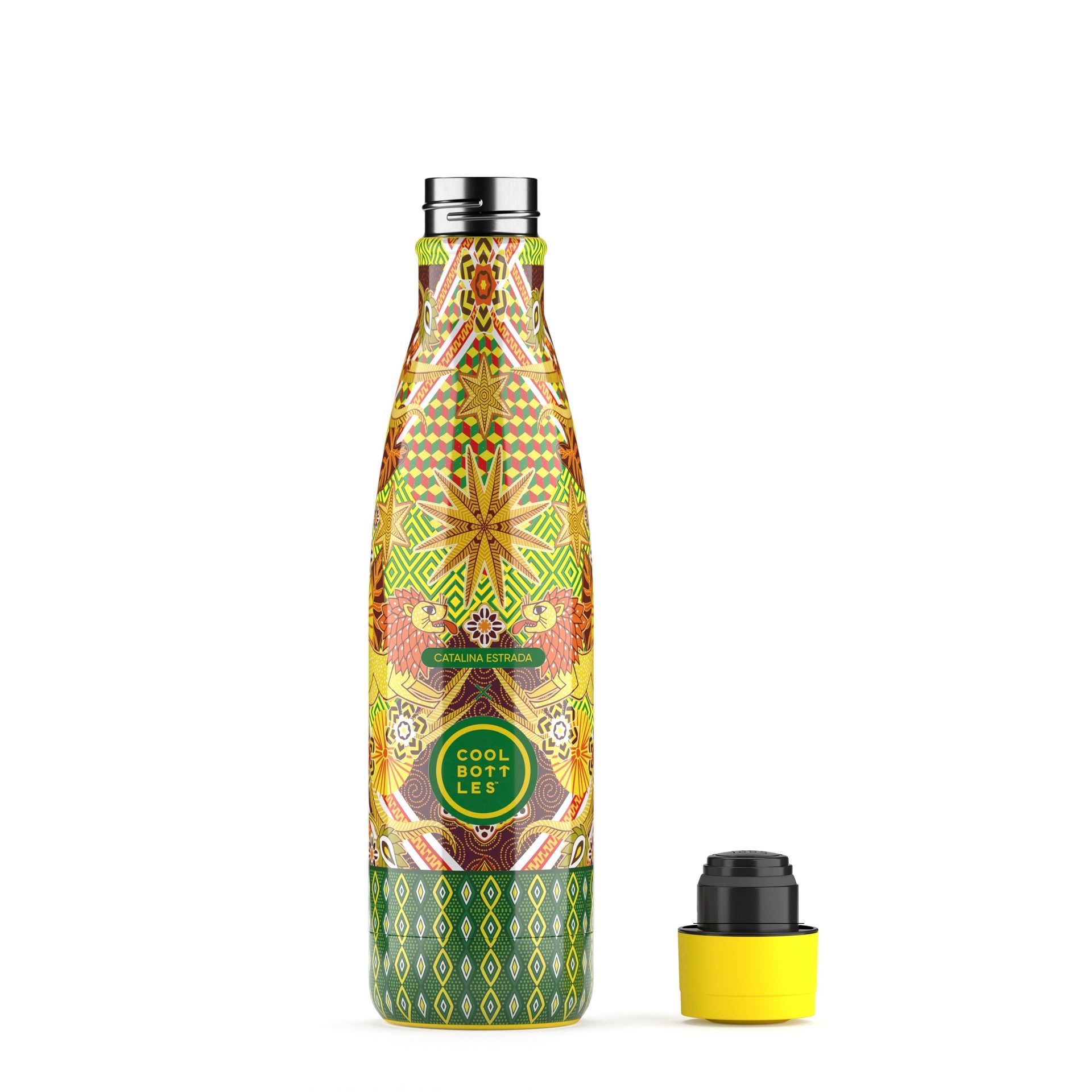 Garrafa térmica mystical lions da Cool Bottles sem tampa