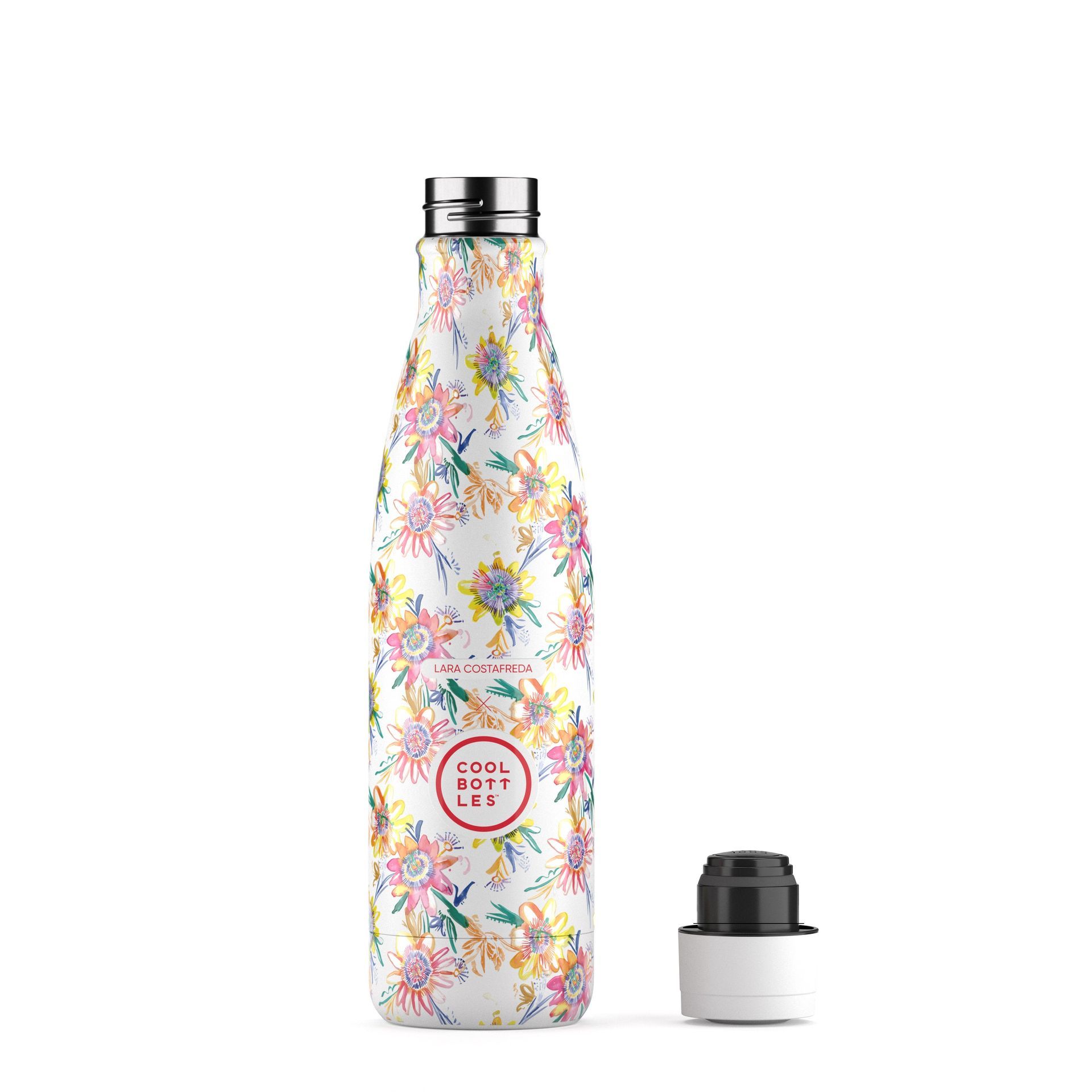 Garrafa térmica com flores da Cool Bottles sem tampa