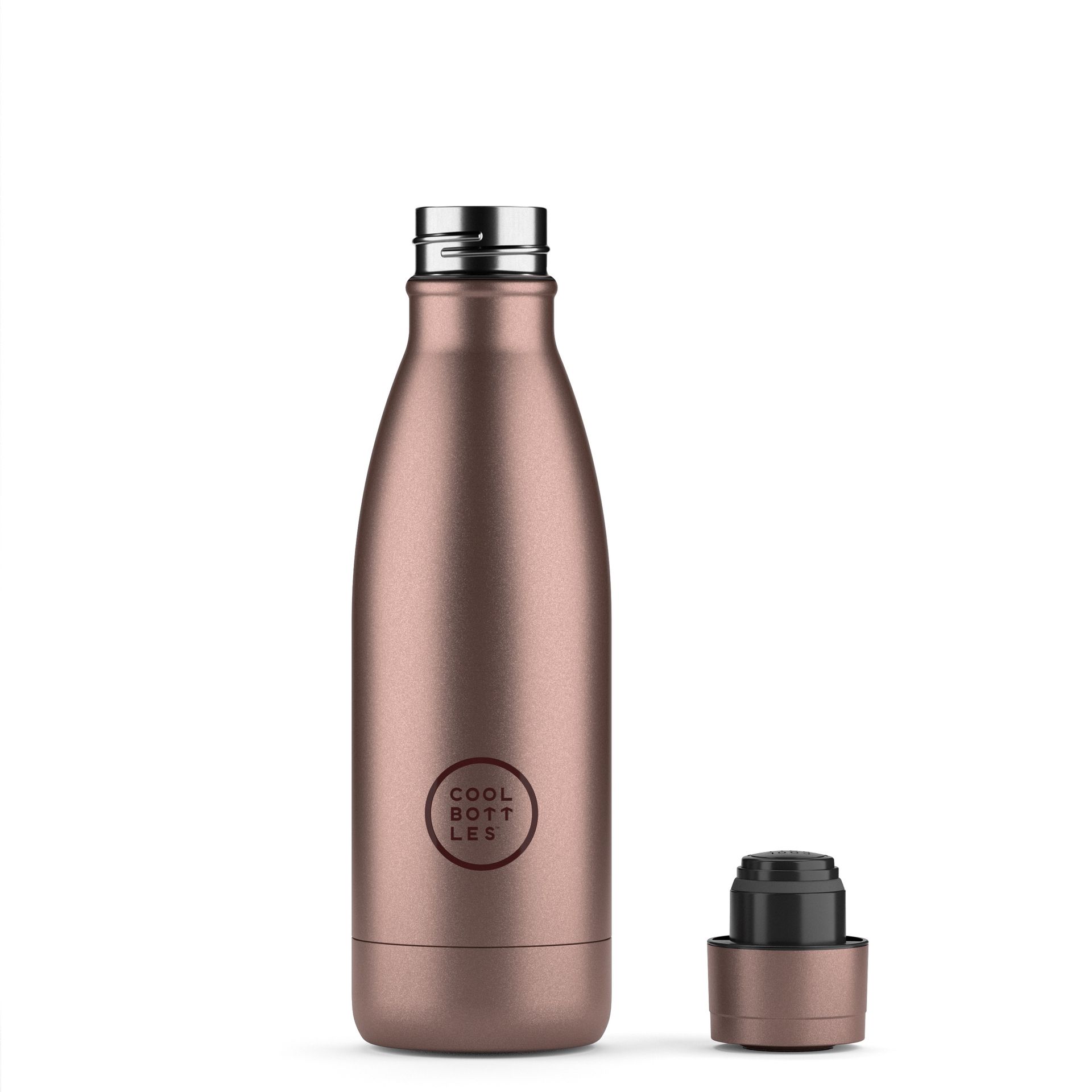 Garrafa térmica metallic rose da Cool Bottles sem tampa