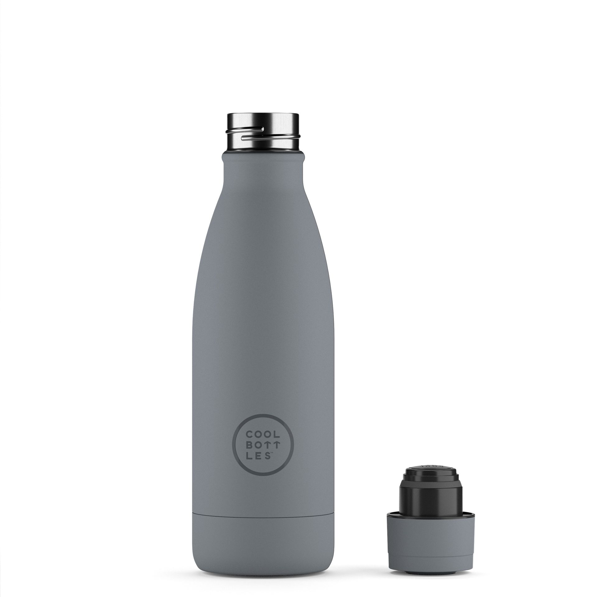 Garrafa térmica cinza da Cool Bottles sem tampa