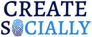 The word create is written in blue letters on a white background.
