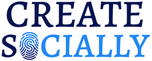 The word create is written in blue letters on a white background.