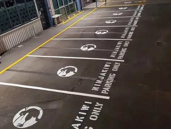 Parking spaces marked
