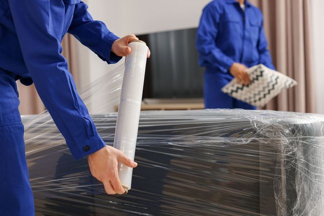 Movers carefully handling furniture Movers carefully handling furniture