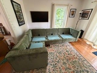 Moving truck loaded with furniture